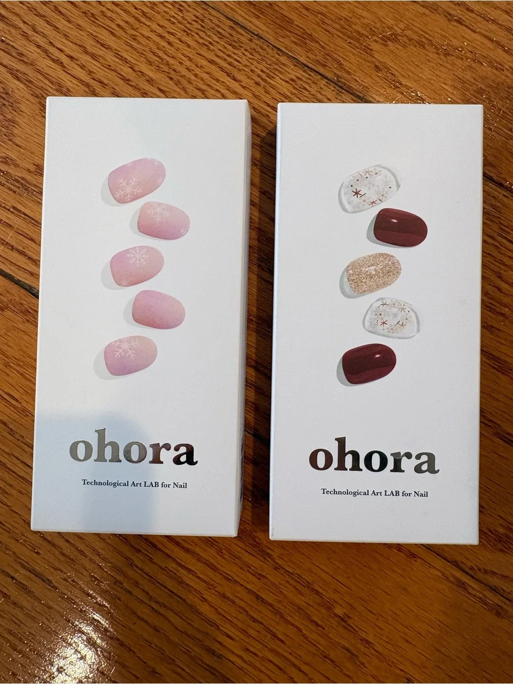Ohora Semicured Gel Nail Strips N Poinsettia N Alpaca Holiday Christmas NEW